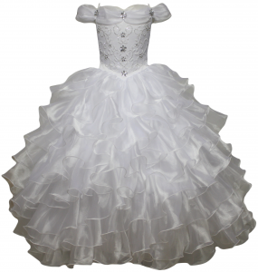 GIRLS RUFFLE COMMUNION DRESSES
